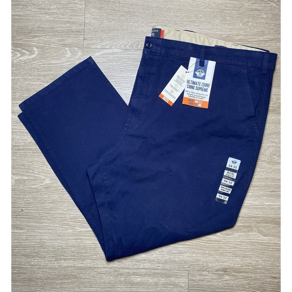 Dockers Ultimate Chino Smart 360 Flex Navy Blue Pants Men Size 54x32 Flex Waist